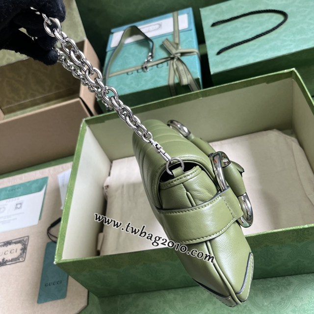 gucci專櫃新款原廠皮馬銜扣單肩斜挎包 古馳Horsebit Chain中號肩背包 jcp1668